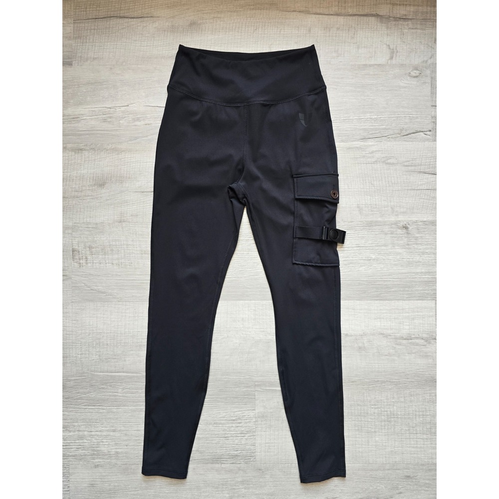 Firmabs Cargo Leggings Womens L Black High Waist Scrunch Butt Pocket Workout Gym